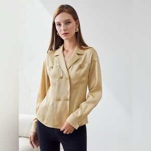 SATIN DOUBLE BREASTED SHIRT